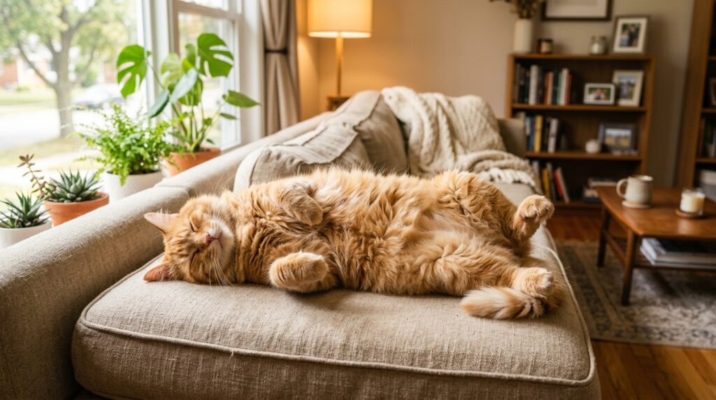 cat sleeping positions meaning