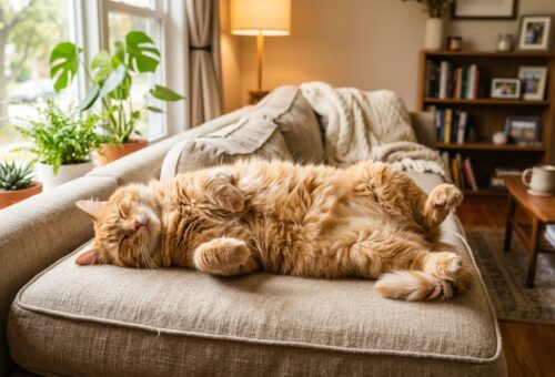 cat sleeping positions meaning