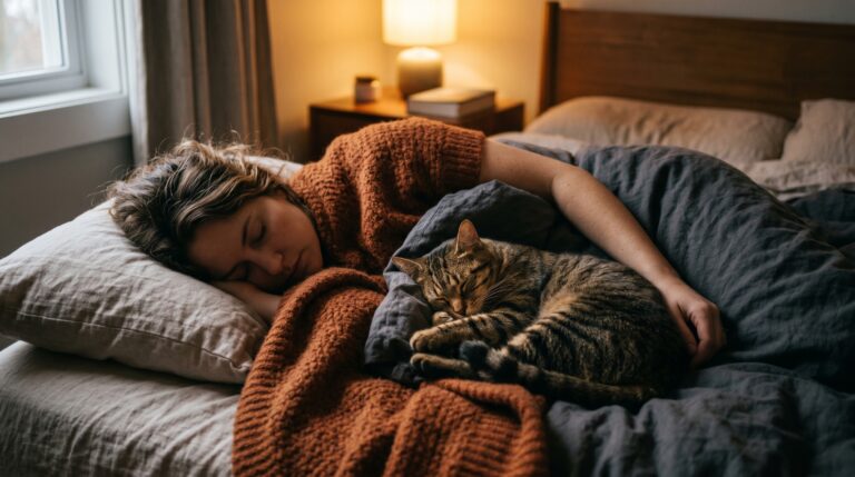 why does my cat sleep with me