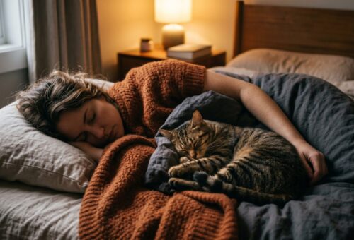 why does my cat sleep with me